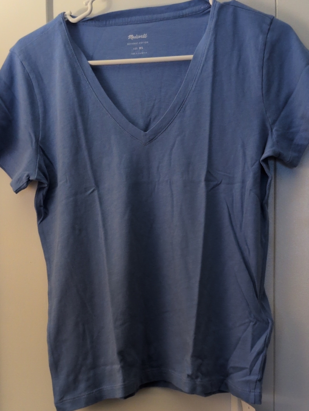 Madewell Light Blue V-Neck Short Sleeve Tee